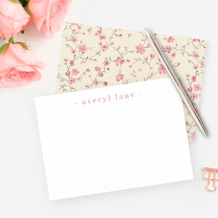 Elegant Boho Wildflower Personalised Stationery Card