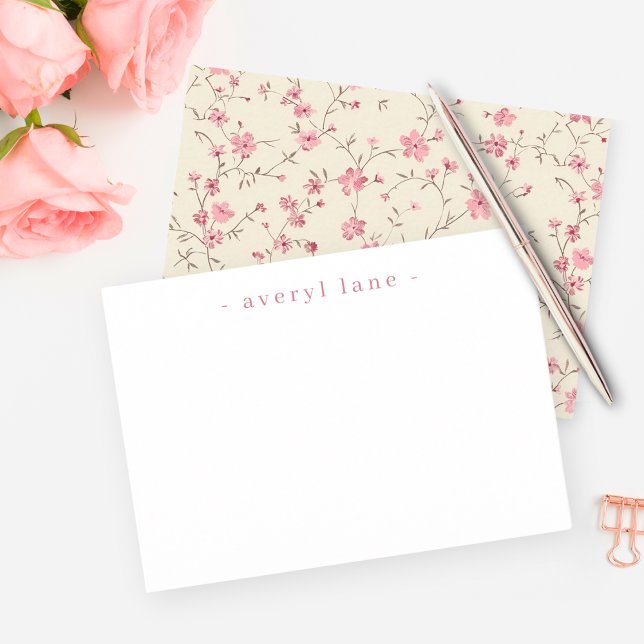 Elegant Boho Wildflower Personalised Stationery Card (Creator Uploaded)