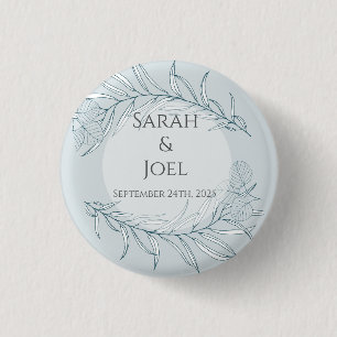 Elegant Boho Wildflower Wedding  3 Cm Round Badge