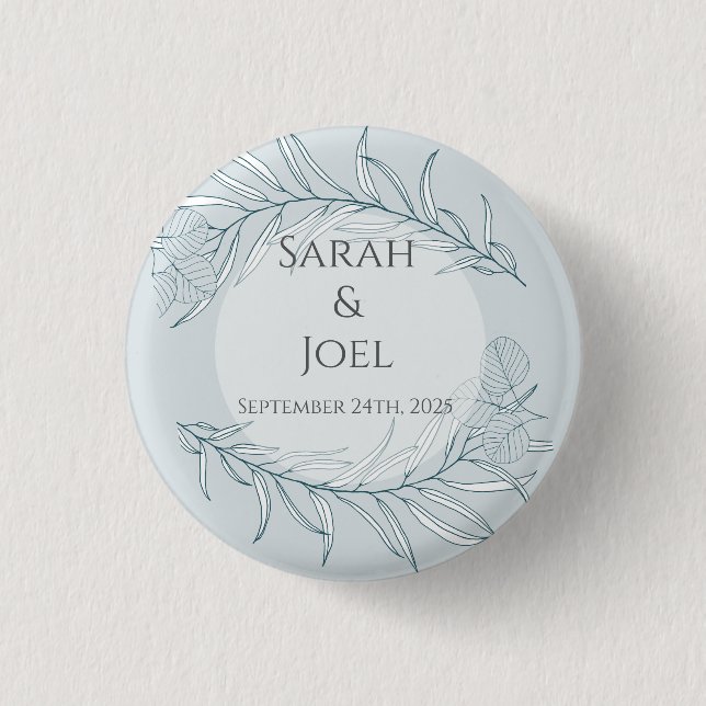 Elegant Boho Wildflower Wedding  3 Cm Round Badge (Front)