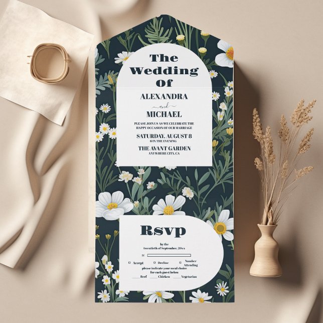 Elegant Boho Wildflower Wedding All In One Invitation (Creator Uploaded)