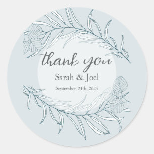 Elegant Boho Wildflower Wedding Classic Round Sticker