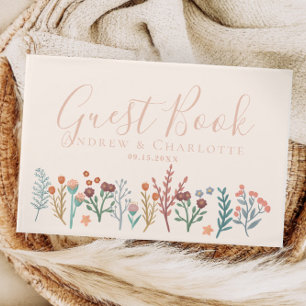Elegant Boho Wildflower Wedding Guest Book