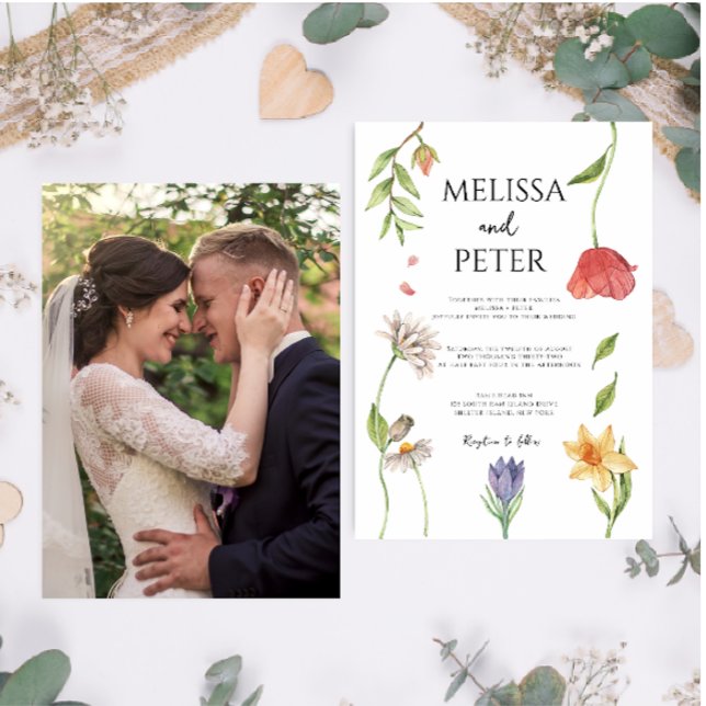 Elegant Boho Wildflower Wedding Invitation (Creator Uploaded)