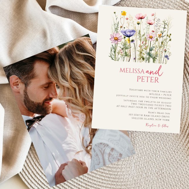 Elegant Boho Wildflower Wedding Invitation (Creator Uploaded)