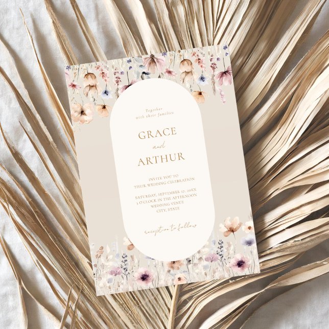 Elegant Boho Wildflower Wedding Invitation (Creator Uploaded)
