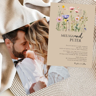 Elegant Boho Wildflower Wedding Invitation