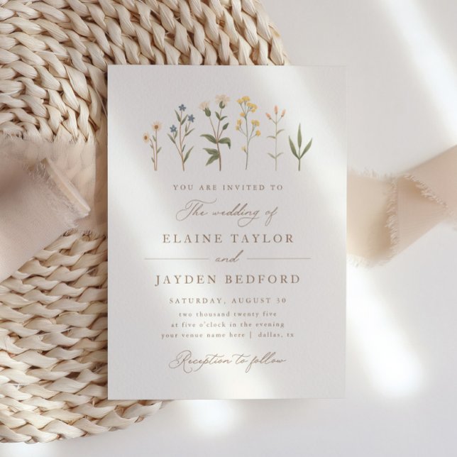 Elegant Boho Wildflower Wedding Invitation (Creator Uploaded)