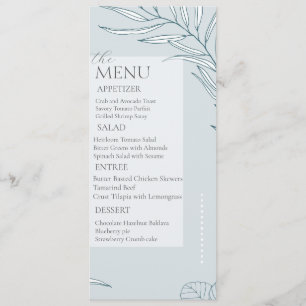 Elegant Boho Wildflower wedding Menu