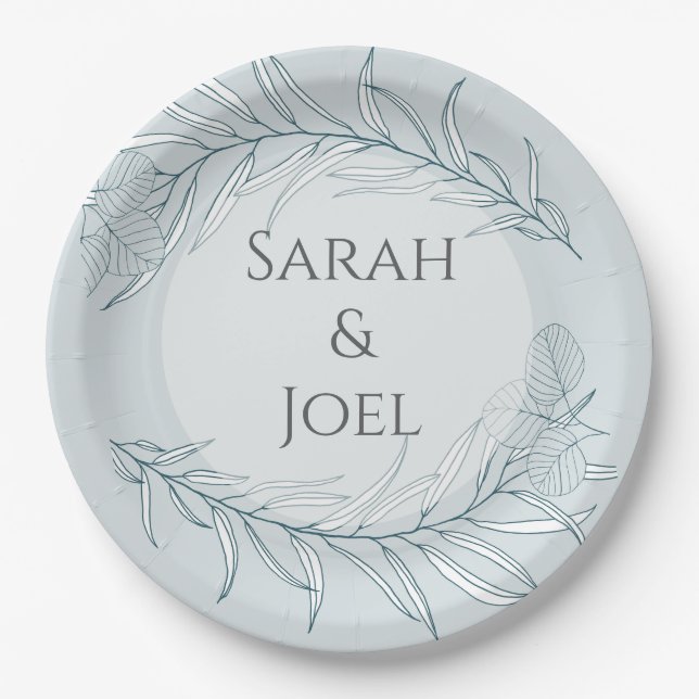Elegant Boho Wildflower Wedding  Paper Plate (Front)
