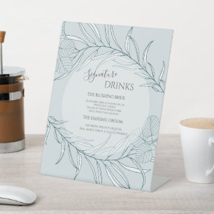 Elegant Boho Wildflower Wedding Pedestal Sign