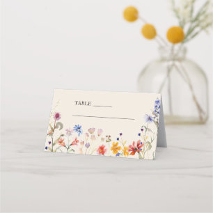 Elegant boho wildflower wedding  place card