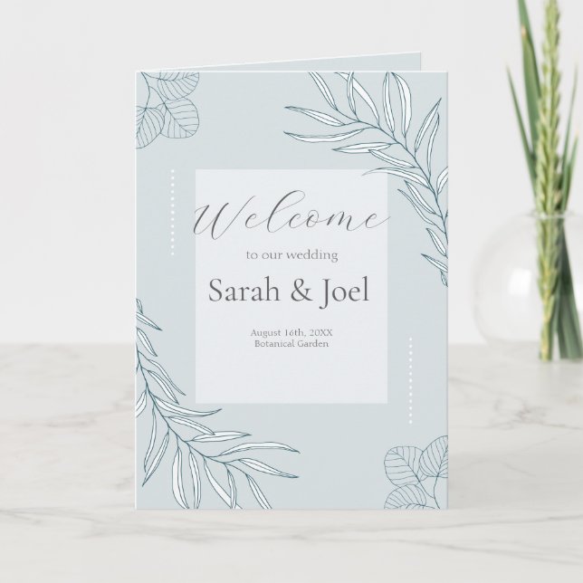 Elegant Boho Wildflower wedding program (Front)