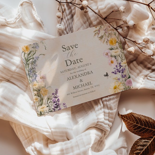 Elegant Boho Wildflower Wedding Save The Date (Creator Uploaded)