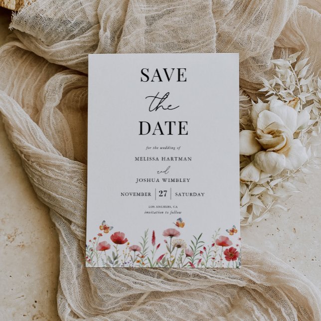 Elegant Boho Wildflower Wedding Save The Date (Creator Uploaded)