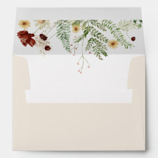 Elegant Boho Wildflowers 5x7 Card Envelope