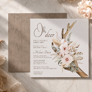 Elegant Boho Woodland Baby Shower Invitation – Wat