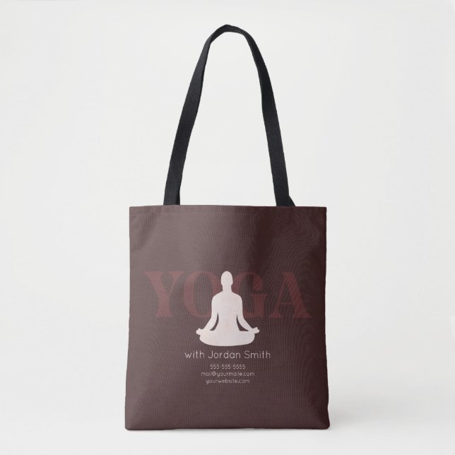 Elegant Boho Yoga Instructor Promotional Tote Bag (Front)
