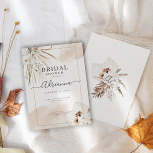 Elegant Bohoemian Floral Boho Bridal Shower Invitation