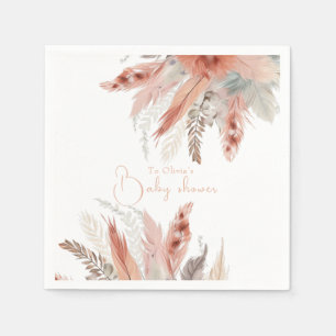 Elegant bohoPampas grass Baby shower Napkin