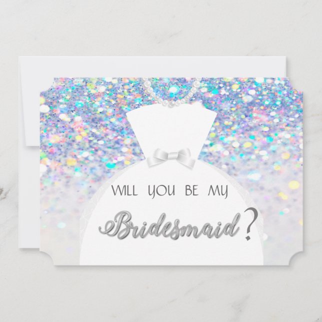 Elegant , Bokeh , Bride Dress Bridesmaid Card (Front)