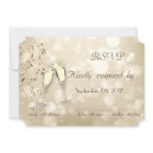 Elegant Bokeh,Confetti Wine Glasses  RSVP Card