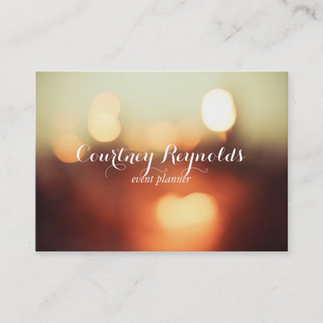 Elegant Bokeh Lights Chubby Business Cards (Front)