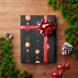 Elegant Bokeh Lights Wrapping Paper Modern Holid