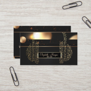 Elegant Bokeh,Music Notes Headphone Business Card