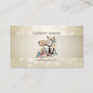 Elegant Bokeh, Stripe,Floral Retro Mixer  Business Card