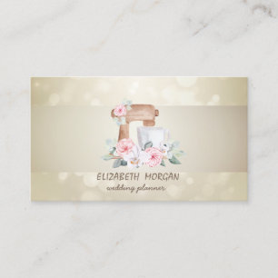 Elegant Bokeh, Stripe,Mixer Flowers Business Card