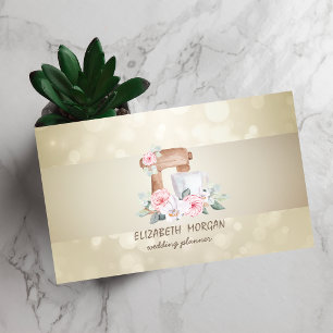 Elegant Bokeh, Stripe,Mixer Flowers Business Card