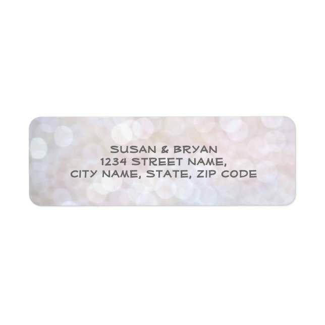 Elegant Bokeh Wedding Address Label Return Address Label (Front)
