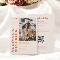 Elegant Bold boho orange photo wedding