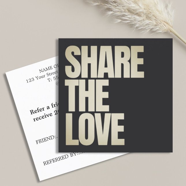 Elegant Bold Dark Grey Golden  Referral Card (Creator Uploaded)