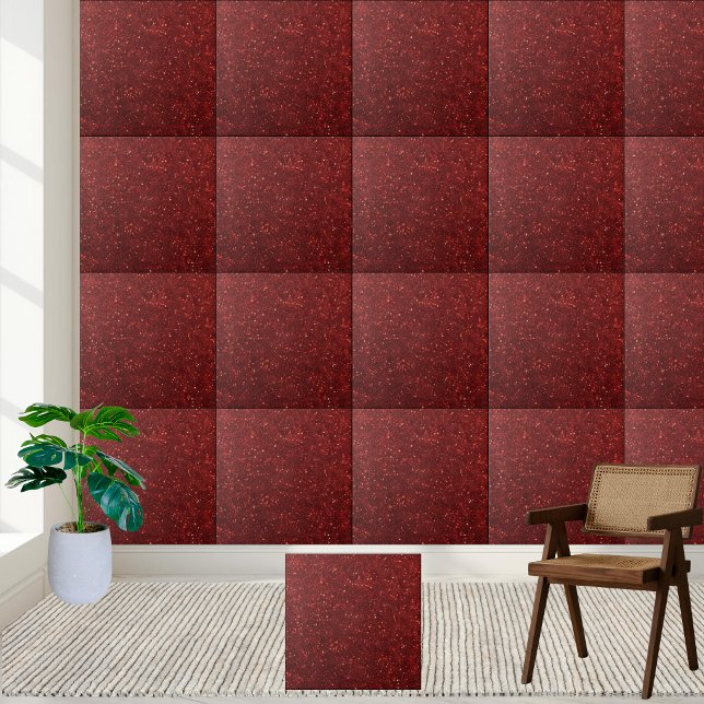 Elegant Bold Dark Red Sparkling Glitter  Ceramic Tile (Elegant Bold Dark Red Sparkling Glitter Ceramic Tile)