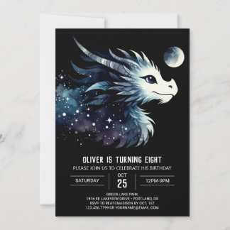 Elegant Bold Dragon Birthday Invitation