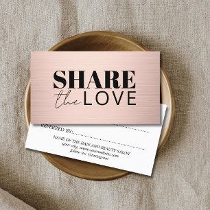 Elegant Bold Faux Rose Gold Salon Referral Card