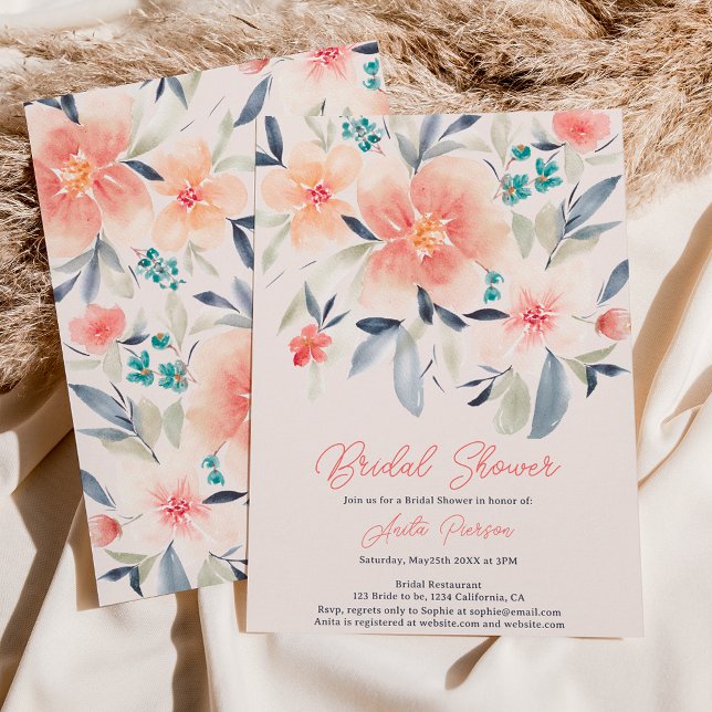 Elegant bold floral fall boho earth bridal shower invitation (Creator Uploaded)