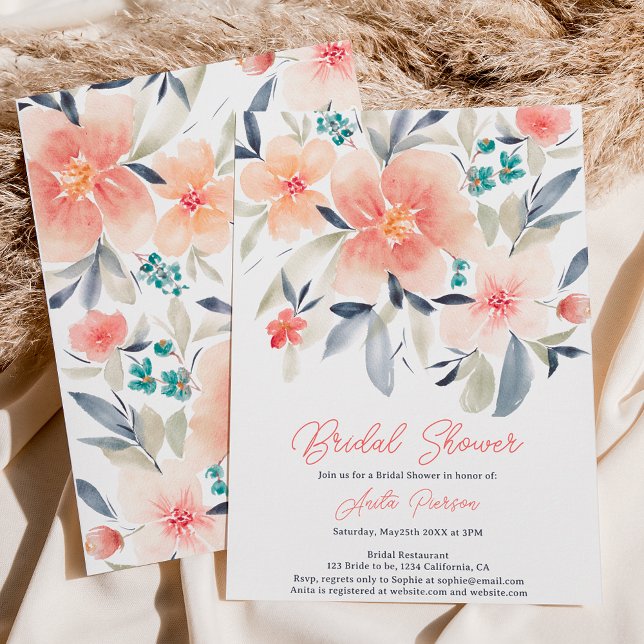 Elegant bold floral fall boho earth bridal shower invitation (Creator Uploaded)