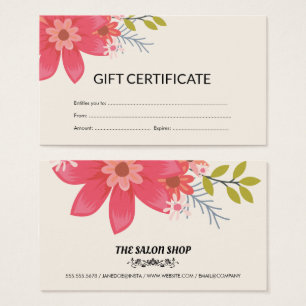 Elegant & Bold Floral Gift Certificate