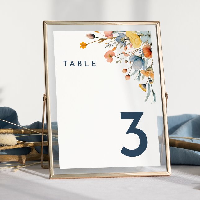 Elegant Bold Floral Wedding Table Number (Creator Uploaded)