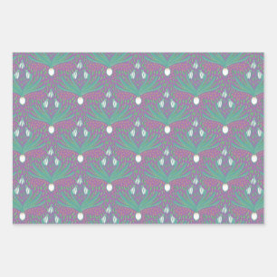 Elegant bold modern spring snowdrop flowers wrappi wrapping paper sheet