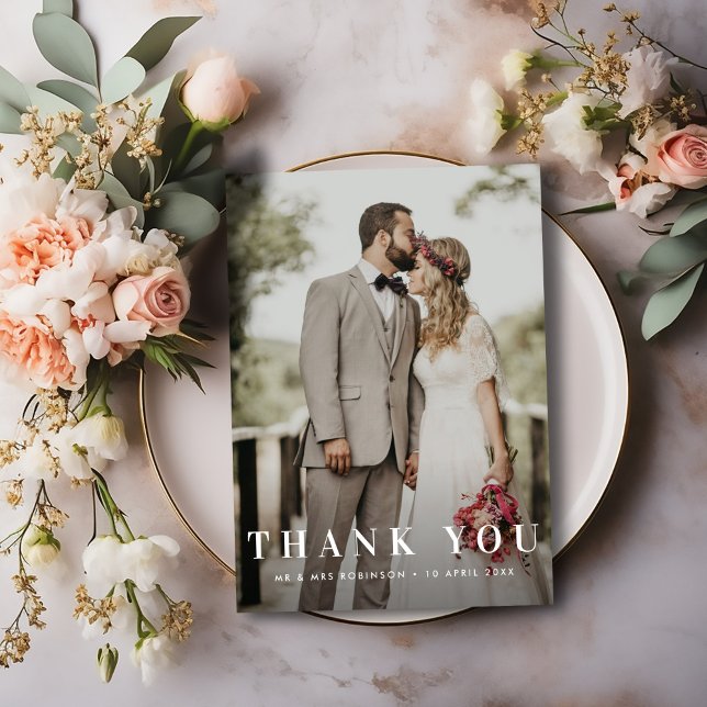 Elegant bold modern text wedding postcard (Creator Uploaded)