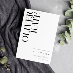 Elegant Bold Modern Typography Wedding Invitation