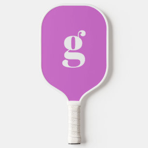Elegant Bold Monogrammed Initial Orchid Purple Pickleball Paddle
