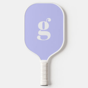Elegant Bold Monogrammed Initial Pastel Periwinkle Pickleball Paddle
