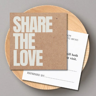 Elegant Bold Printed Kraft Beige Salon Referral Card