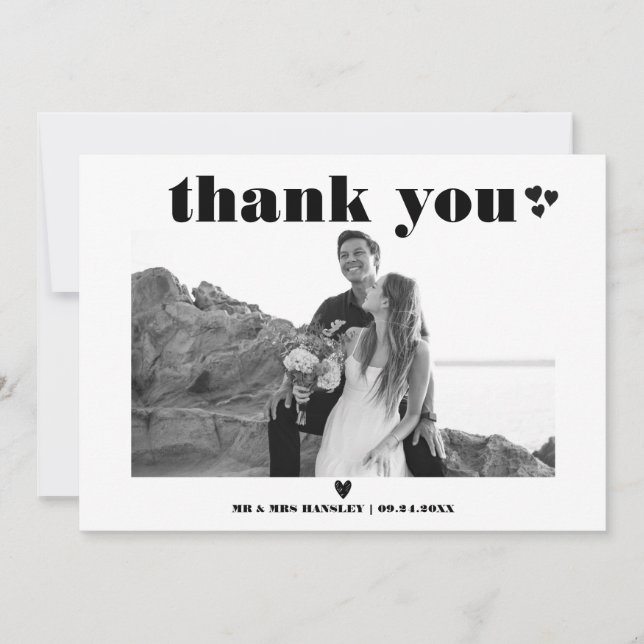 Elegant Bold Typography | Photo Thank You Cards (Front)