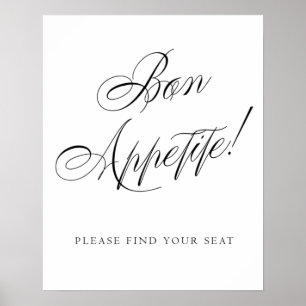 Elegant Bon Appetite Please Find Your Seat   Black Poster